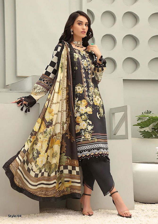 Al Karam Queens Court Fancy Wear Cambric Cotton Latest Dress Material Collection